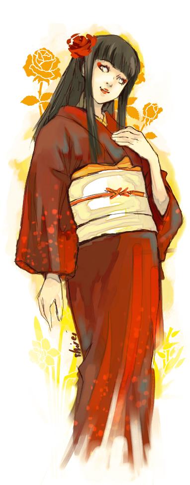 Hinata in red kimono